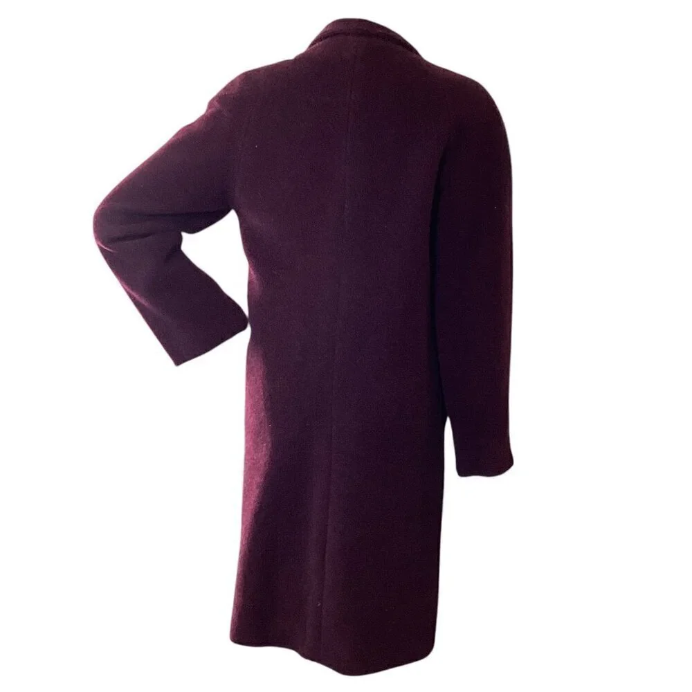 Jones New York‎ Walker Coat Wool Nylon Alpaca Sz 6 Burgundy Red #3L